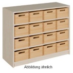 Schränke mit 16 mittleren Massivholzkästen mit SF, 80cm hoch 